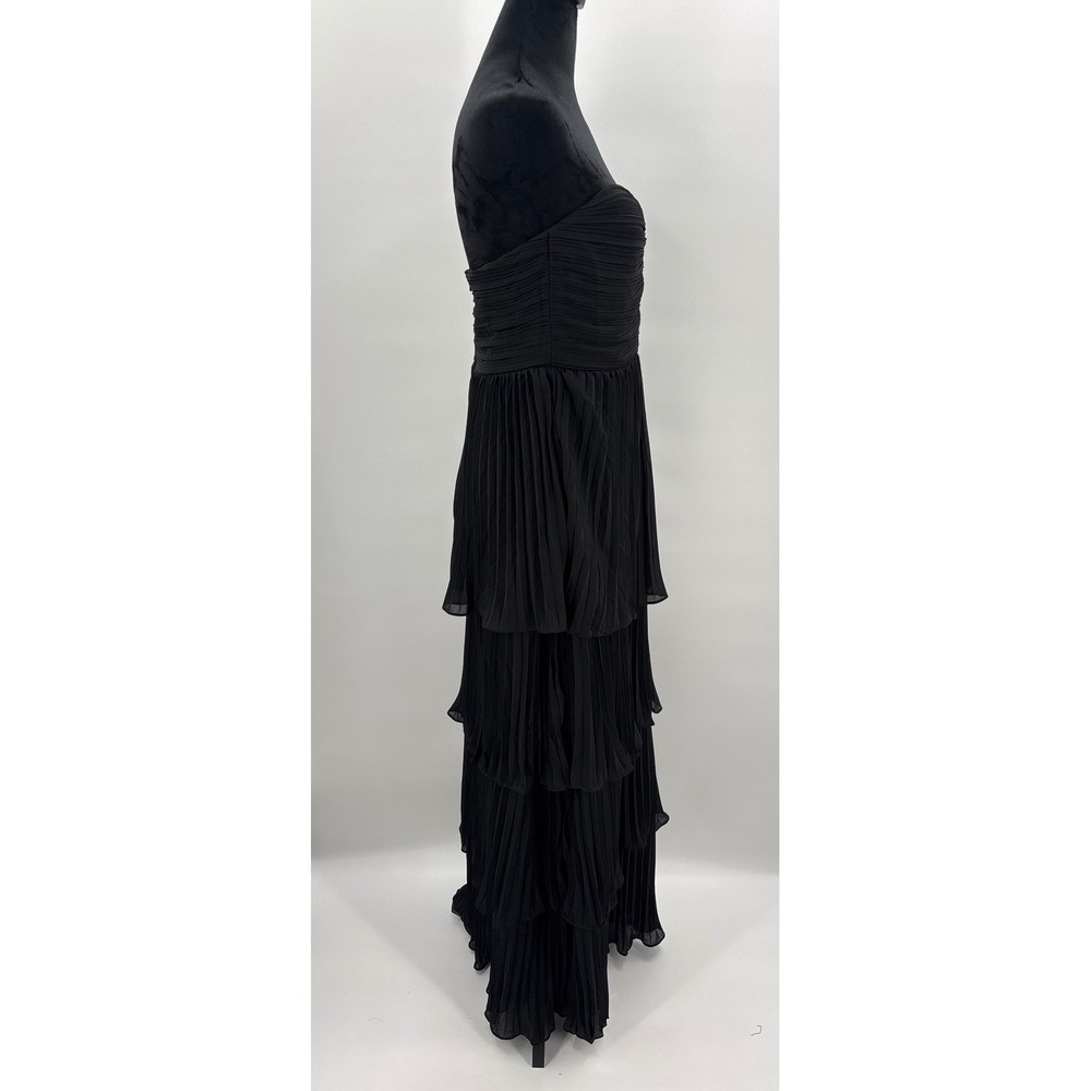 Lulus Seriously Sensational Black Strapless Tiered Pleated Maxi Dress Size L - Picture 7 of 14